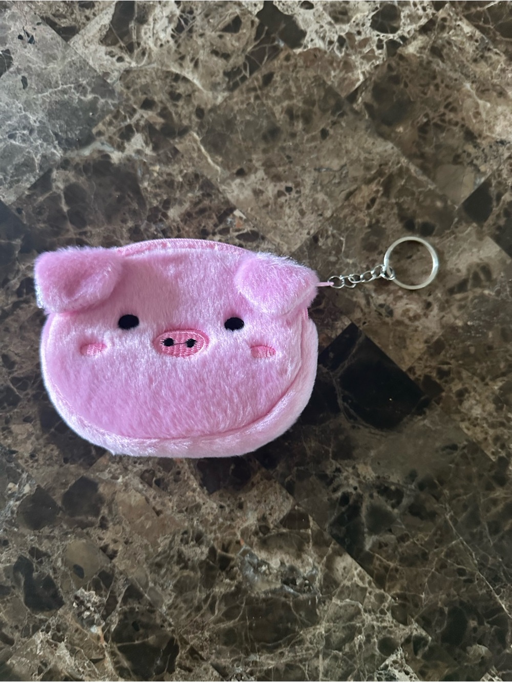Plush Pig Keychain Coin Purse - Pink
